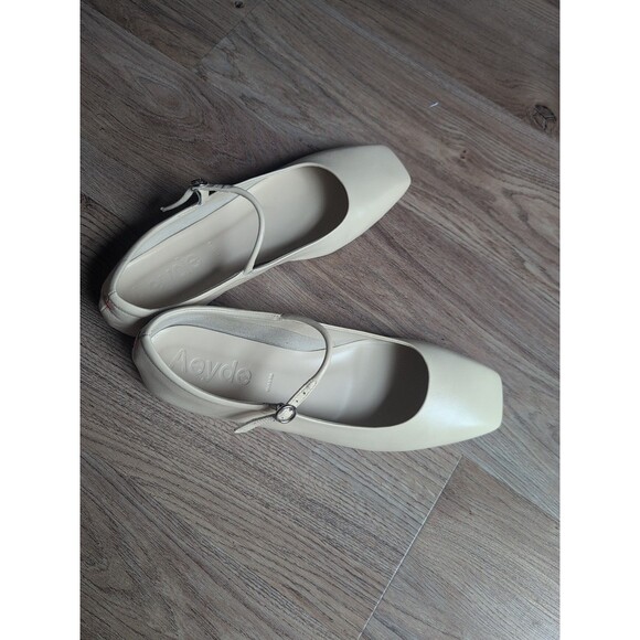 Aeyde Uma White Creamy Nappa Leather Mary Jane Flats Womens 8 EU 39 - Picture 9 of 14